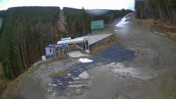 Modrá sjezdovka - dojezd k lanové dráze