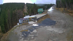 Modrá sjezdovka - dojezd k lanové dráze