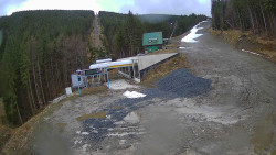 Modrá sjezdovka - dojezd k lanové dráze