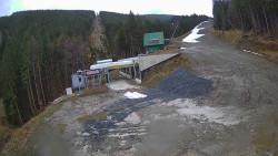 Modrá sjezdovka - dojezd k lanové dráze