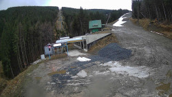 Modrá sjezdovka - dojezd k lanové dráze