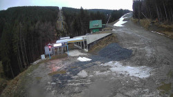 Modrá sjezdovka - dojezd k lanové dráze