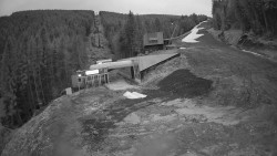 Modrá sjezdovka - dojezd k lanové dráze