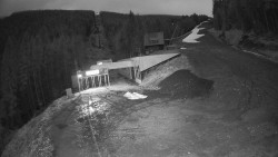 Modrá sjezdovka - dojezd k lanové dráze