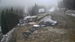 Modrá sjezdovka - dojezd k lanové dráze