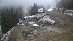 Modrá sjezdovka - dojezd k lanové dráze