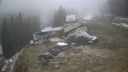 Modrá sjezdovka - dojezd k lanové dráze