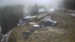 Modrá sjezdovka - dojezd k lanové dráze