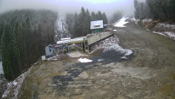 Modrá sjezdovka - dojezd k lanové dráze