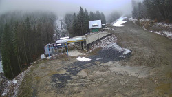 Modrá sjezdovka - dojezd k lanové dráze