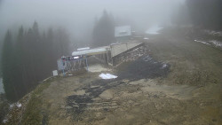 Modrá sjezdovka - dojezd k lanové dráze