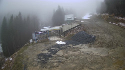 Modrá sjezdovka - dojezd k lanové dráze