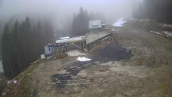 Modrá sjezdovka - dojezd k lanové dráze