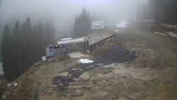 Modrá sjezdovka - dojezd k lanové dráze