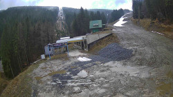 Modrá sjezdovka - dojezd k lanové dráze