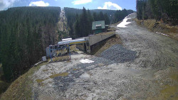 Modrá sjezdovka - dojezd k lanové dráze