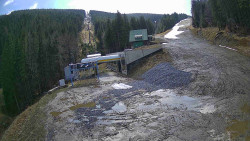 Modrá sjezdovka - dojezd k lanové dráze