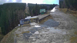 Modrá sjezdovka - dojezd k lanové dráze