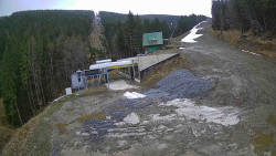 Modrá sjezdovka - dojezd k lanové dráze