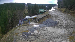 Modrá sjezdovka - dojezd k lanové dráze