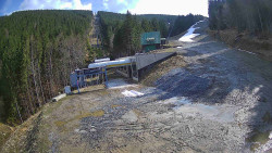 Modrá sjezdovka - dojezd k lanové dráze