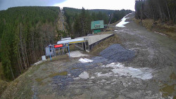 Modrá sjezdovka - dojezd k lanové dráze