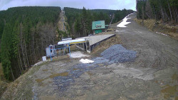 Modrá sjezdovka - dojezd k lanové dráze