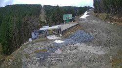 Modrá sjezdovka - dojezd k lanové dráze