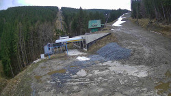 Modrá sjezdovka - dojezd k lanové dráze