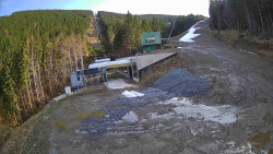 Modrá sjezdovka - dojezd k lanové dráze