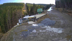 Modrá sjezdovka - dojezd k lanové dráze