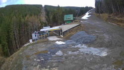 Modrá sjezdovka - dojezd k lanové dráze