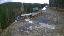 Modrá sjezdovka - dojezd k lanové dráze