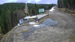 Modrá sjezdovka - dojezd k lanové dráze