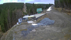 Modrá sjezdovka - dojezd k lanové dráze