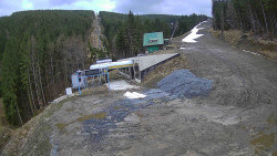 Modrá sjezdovka - dojezd k lanové dráze