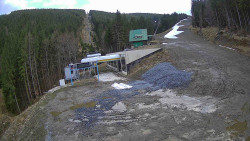 Modrá sjezdovka - dojezd k lanové dráze