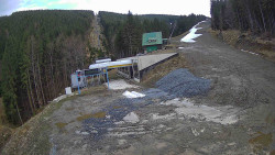 Modrá sjezdovka - dojezd k lanové dráze