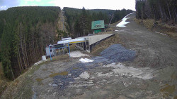 Modrá sjezdovka - dojezd k lanové dráze