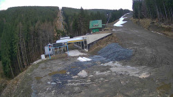 Modrá sjezdovka - dojezd k lanové dráze