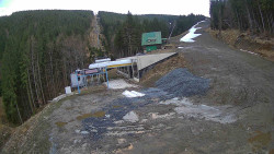 Modrá sjezdovka - dojezd k lanové dráze