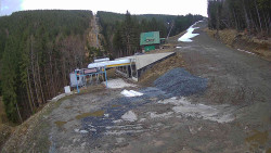 Modrá sjezdovka - dojezd k lanové dráze