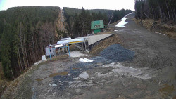 Modrá sjezdovka - dojezd k lanové dráze