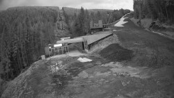 Modrá sjezdovka - dojezd k lanové dráze