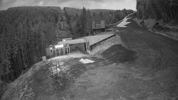 Modrá sjezdovka - dojezd k lanové dráze