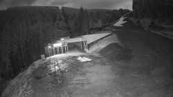 Modrá sjezdovka - dojezd k lanové dráze