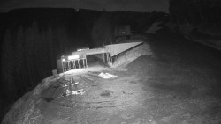 Modrá sjezdovka - dojezd k lanové dráze