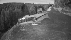 Modrá sjezdovka - dojezd k lanové dráze