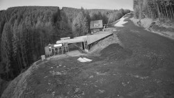 Modrá sjezdovka - dojezd k lanové dráze