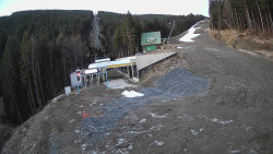 Modrá sjezdovka - dojezd k lanové dráze